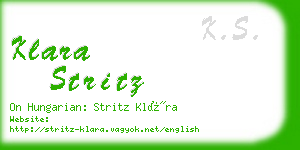 klara stritz business card